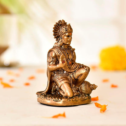Hanuman Ji Murti for Car Dashboard Resin Sankat Mochan Hanuman Idol for Home Decor & Gifts, Office, Pooja Room