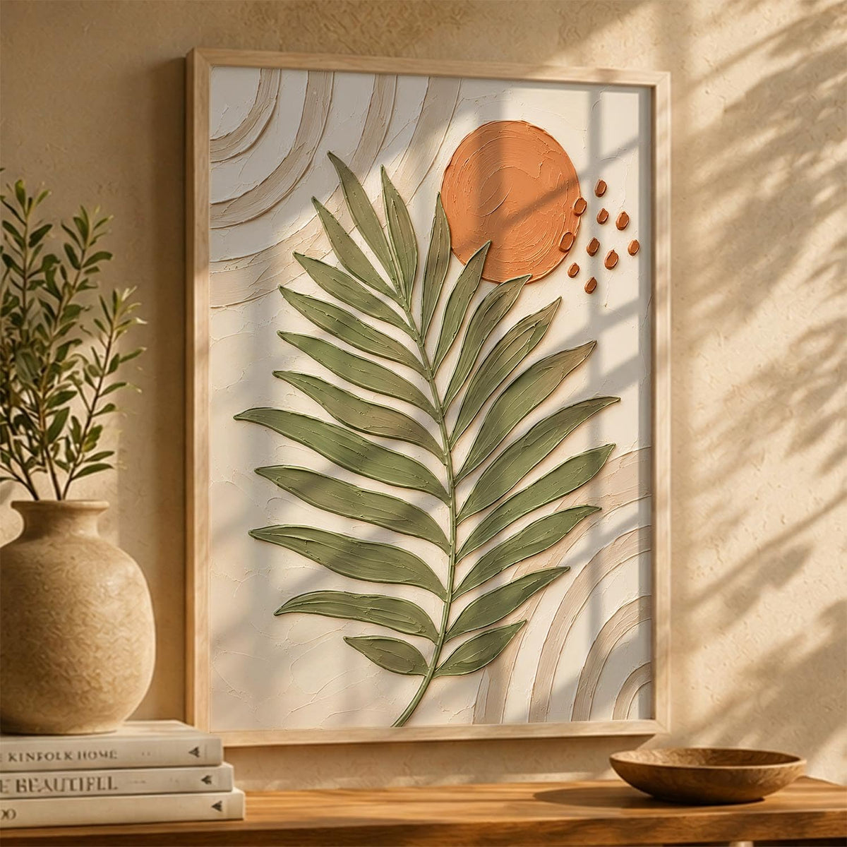 Boho Painting with Frame | Boho Art Painting With Frame Home Decoration For Living Room Bed Room Hotel Wall Decor Digital Reprint (14X20 inch)
