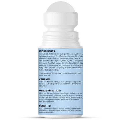 DR.ALGAR 20% Urea Foot Cream Roll On 50ml | 2% Lactic Acid, Olive Oil & Vitamin E | Non-Greasy Triple Action Moisturizer | Best Foot Cream for Cracked Heels | Foot Roll On for Dry & Cracked Feet