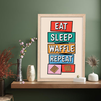 Framed Food Wall Art for Kitchen, Restaurant & Cafe Decor, Natural Synthetic Wood Frame, 300 GSM Premium Art Print, Illustration, 10x13 Inches, ART-6