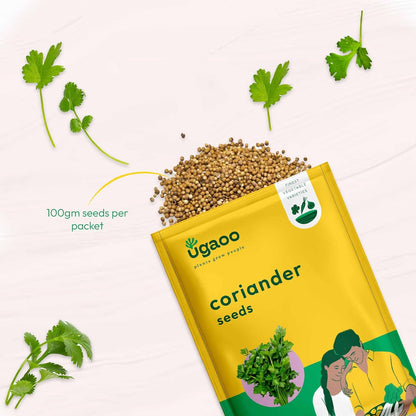 UGAOO Coriander Vegetable Seeds (Green, Pack of 6g)