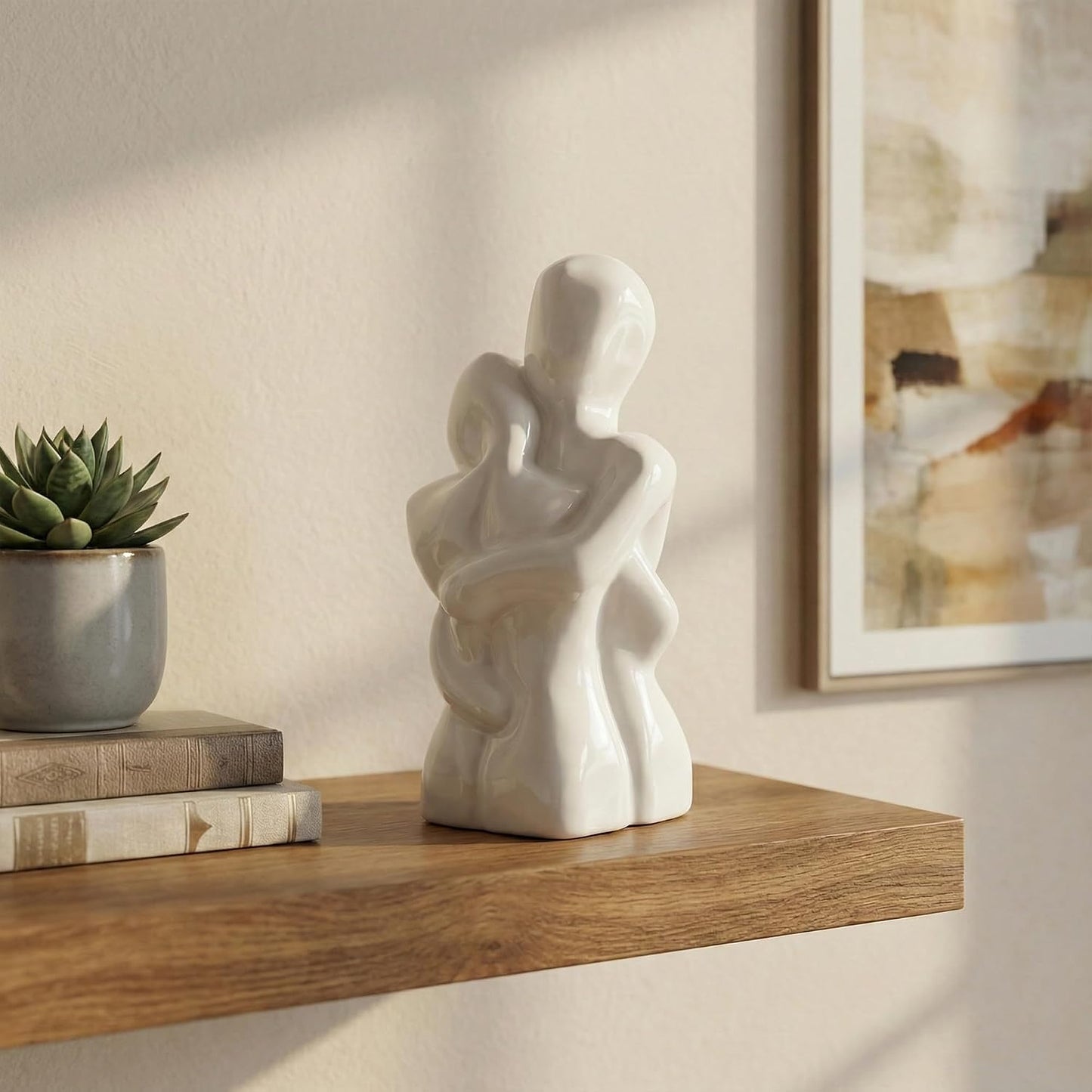 CraftVatika Romantic Couple Showpiece, Home Decoration Items for Living Room, Ceramic Showpiece for Home Decor, Home Decor Items for Living Room Bedroom Hall Office, Wedding Anniversary Valentines Day