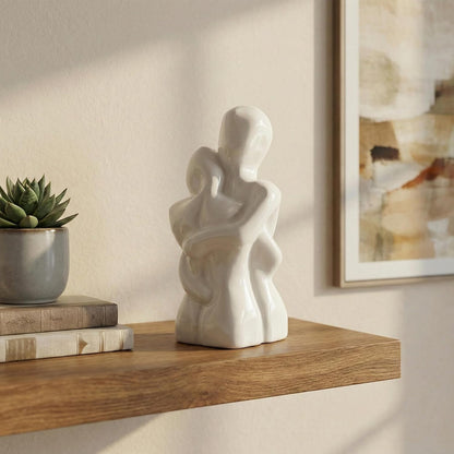 CraftVatika Romantic Couple Showpiece, Home Decoration Items for Living Room, Ceramic Showpiece for Home Decor, Home Decor Items for Living Room Bedroom Hall Office, Wedding Anniversary Valentines Day