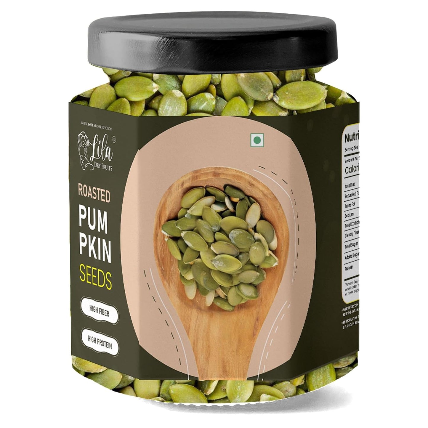 LILA DRY FRUITS Roasted Pumpkin Seeds 100 Grams | Crunchy Healthy Snack Protein Rich Seeds for Daily Nutrition | Premium Pumpkin Seeds for Snacking & Cooking Perfect for Gifting
