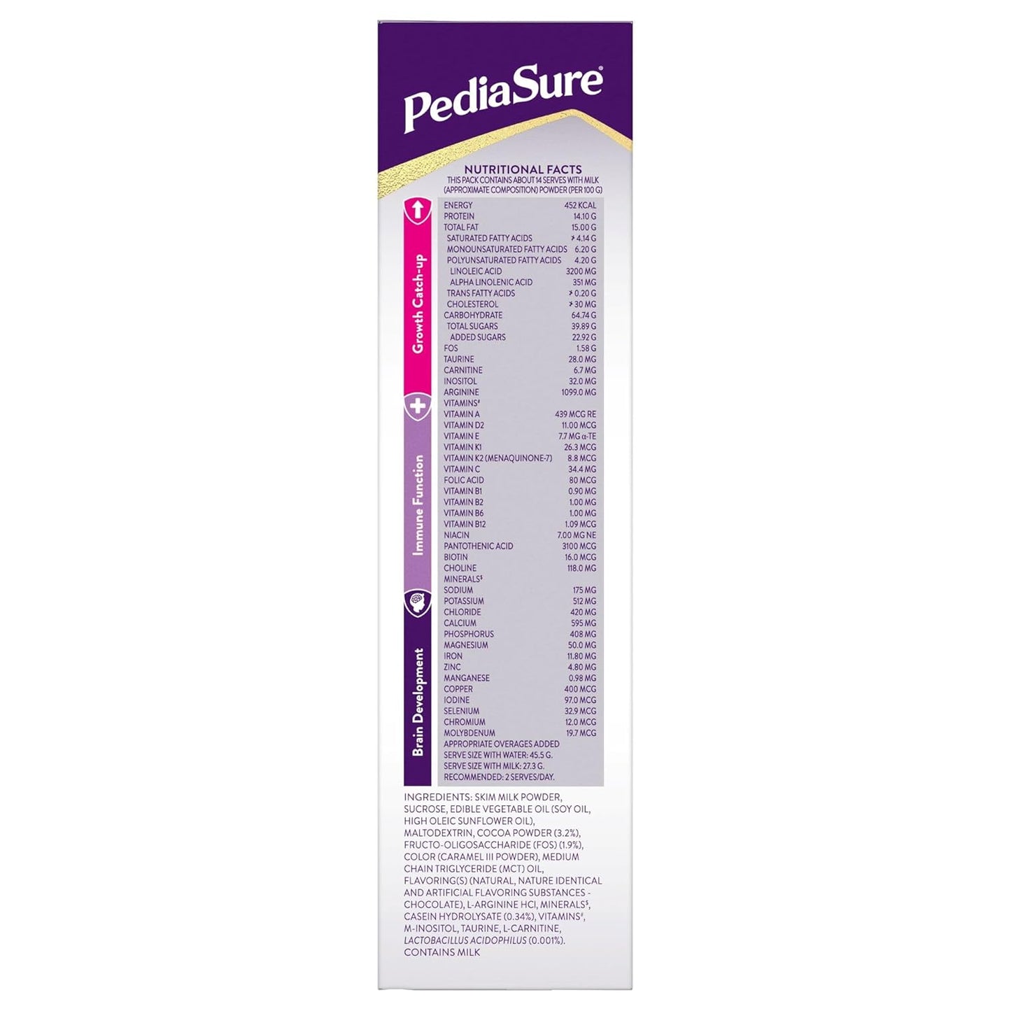 Pediasure Nutritional Drink Powder, Chocolate, Scientifically Designed Nutrition for Supporting Kids Growth 375g