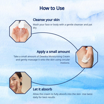 SKINSKA NATURALS Dewska Moisturizing Cream 100g with Cocoa & Shea Butter, Aloe Vera & Vitamin E for Rough & Dry Skin, Daily Face & Body Moisturizer for Men and Women