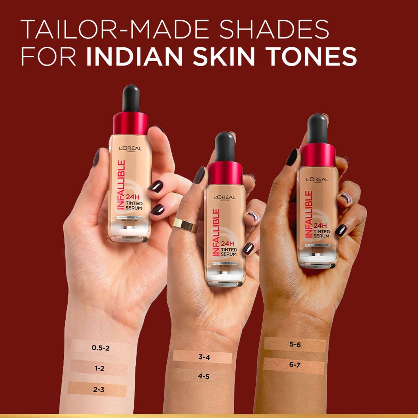 L'Oreal Paris Infallible 24H Tinted Serum Foundation, Light-Weight Coverage, Dewy & Radiant Finish, Transfer-Proof, 30Ml