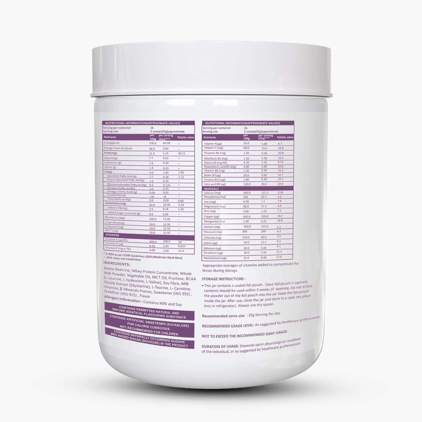 Pro360 Hepa Liver Care Protein Supplement – Complete Liver Supplements for Health| Formula Enriched with Silymarin, MCT & BCAA – Vanilla – 400g