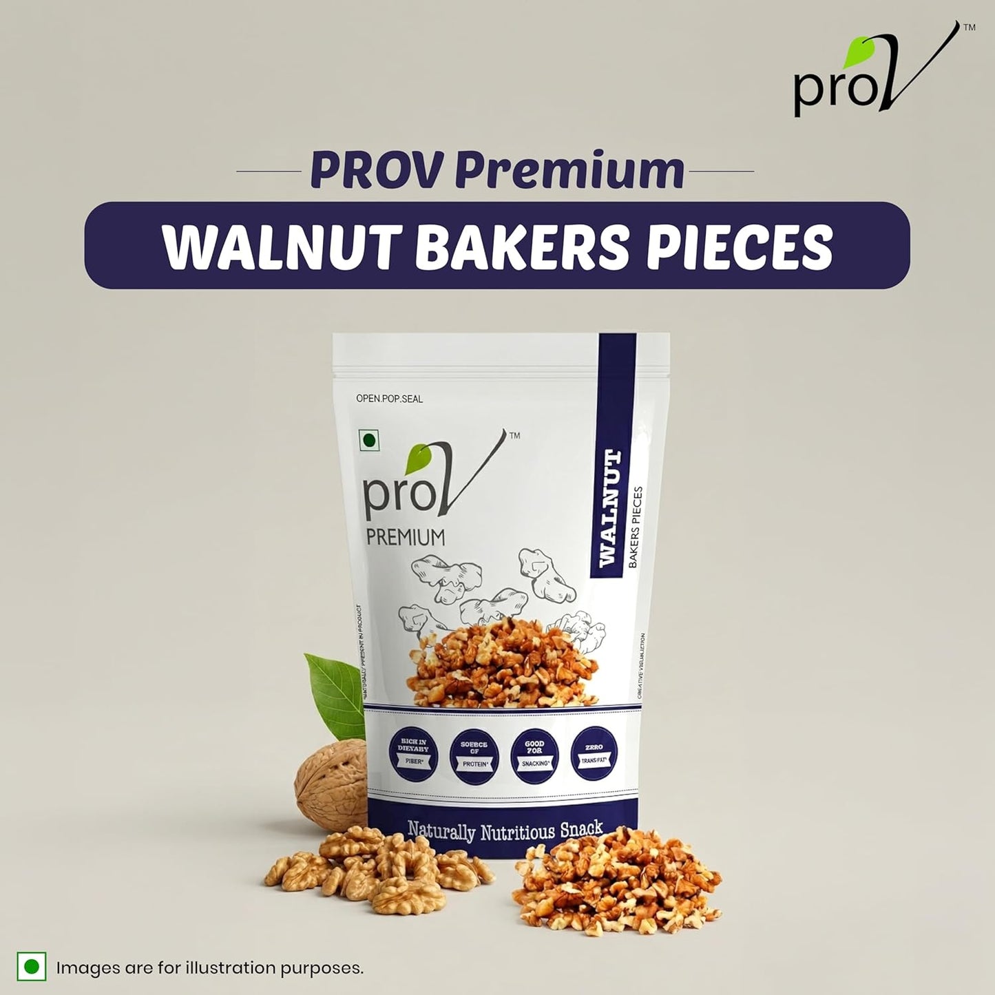 ProV Premium Walnut Baking Pieces | 250g | Ideal for Baking & Cooking | Rich in Omega-3 | Natural Akhrot Giri