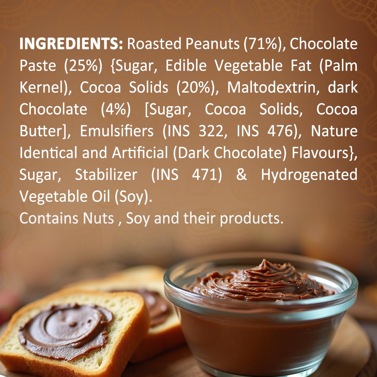 Sundrop Peanut Butter with Chocolate | Crunchy | 500 grams | With 21% Protein | 6.4% Dietary Fibre | Premium Roasted Peanuts | Great Value Per Gram of Protein I Low in Sodium