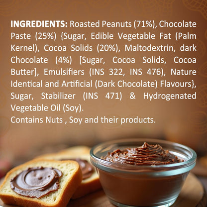 Sundrop Peanut Butter with Chocolate | Crunchy | 500 grams | With 21% Protein | 6.4% Dietary Fibre | Premium Roasted Peanuts | Great Value Per Gram of Protein I Low in Sodium