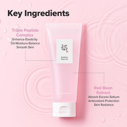 Pink skincare product with key ingredients listed on a pink background
