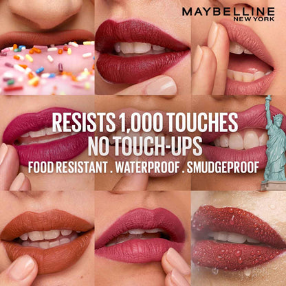 Maybelline New York Superstay Matte Ink Liquid Lipstick - 16H Longwear Matte | Charmer, 5ml