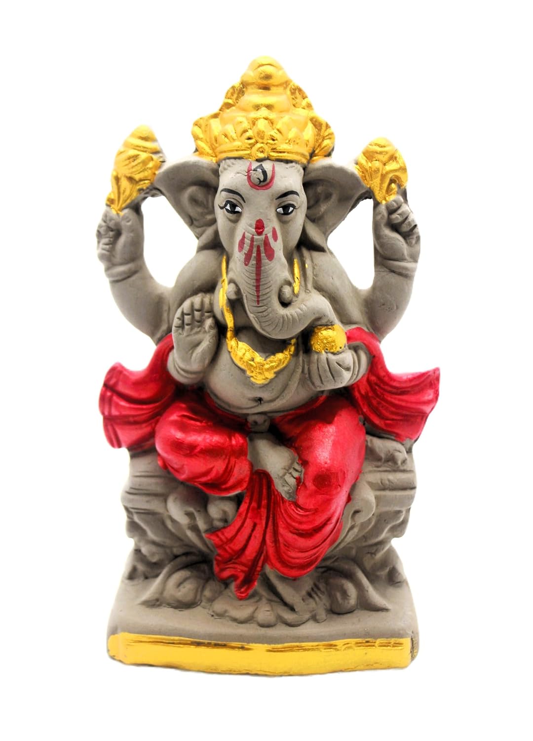 Bossify 100% Clay Eco-Friendly Ganesh Murti Idol for Visarjan 7 Inches | Shadu Mati Ganesh Murti | Ganpati Idol for Home | Ganpati for Ganesh Chaturthi | Home Decor