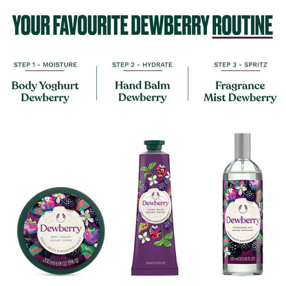 The Body Shop Dewberry Body Yogurt 200ml Lightweight Gel-Cream Body Moisturiser for 48-Hour Hydration, Fast-Absorbing Fruity and Floral Body Lotion with Community Fair Trade Almond Milk