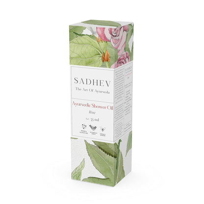 Sadhev Ayurvedic Shower Oil Goodness Of Rose For Hydration And Moistrization - 75 ml (Pack of 1)