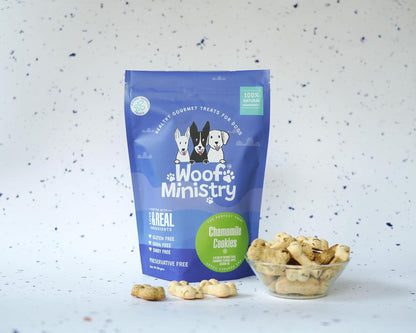 Woof Ministry Chamomile Cookies for Dogs, Minimal Ingredient Dehydrated Dog Treats (Veg Treats -100 Grams)