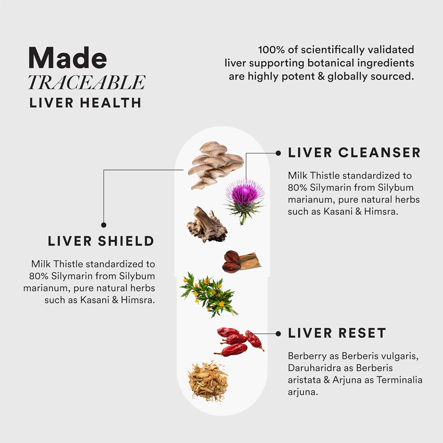 Wellbeing Nutrition Liver Detox Supplement | Clinically Proven Milk Thistle, Berberry + 6 Organic Herbs for Fatty Liver, Alcohol Detox, Liver Protection & Repair | 60 Delayed Release Veg Capsules