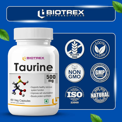Biotrex Nutraceuticals Taurine 500mg - 60 Veg Capsules
