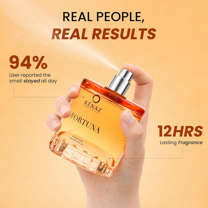 KENAZ Fortuna Long Lasting Perfume For Men & Women 100ML | Dubai Crafted | Floral Fruity With Orange Blossom & Patchouli | Unisex Parfum | 20% Fragrance Oil