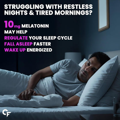 Carbamide Forte Melatonin 10 mg sleep Gummies - with TAGARA, L Tryptophan & Vitamin B6 | Sleep Supplements – 60 Veg Gummies