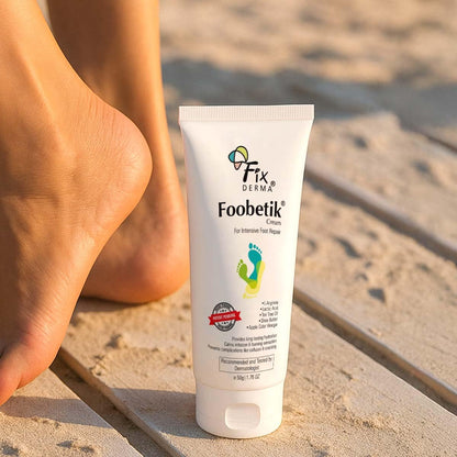 Fixderma Foobetik Cream, Foot cream, Foot Care For Diabetic, For Dry & Cracked Feet, Moisturizes & Soothes Feet, Heel Repair, For Calloused, or Chapped Skin, Paraben Free - 50g