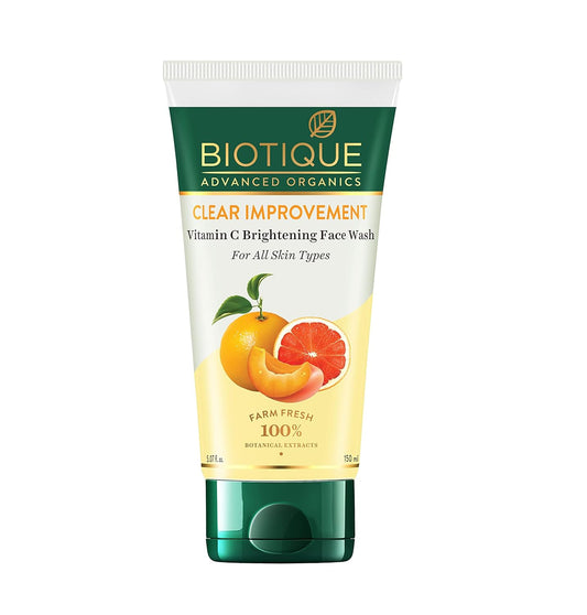 Biotique Vitamin C Brightening Face Wash tube on a white background