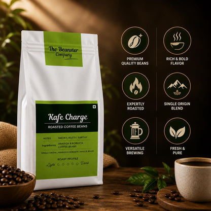 Beanster Kafe Charge Whole Roasted Coffee Beans, Medium Dark Roast