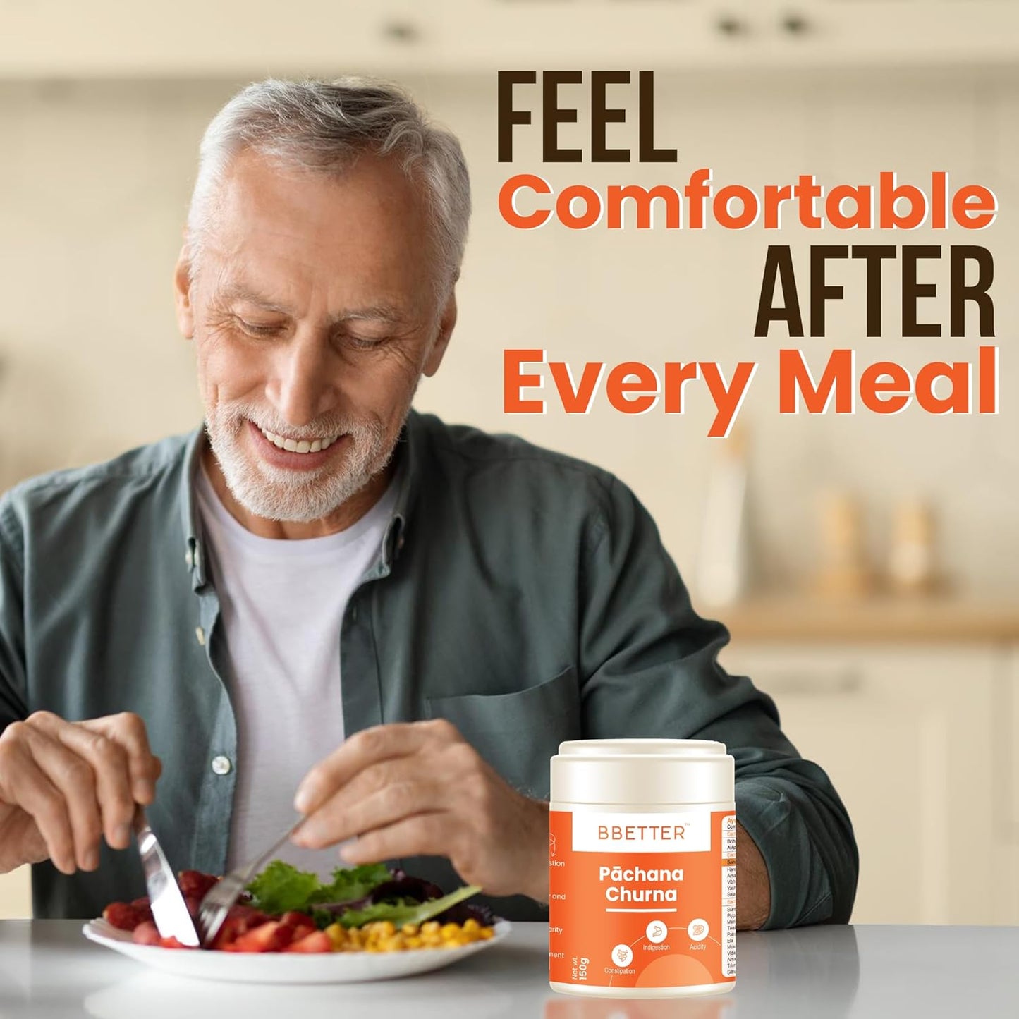 BBETTER Pachana Churna | Natural Ayurvedic Digestive Aid for Constipation Relief, Acidity, Indigestion & Gut Health | Herbal Powder with Vidanga, Amalaki, Haritaki & Senna