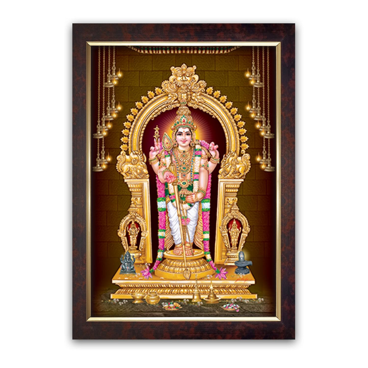 Premium Sparkle Lamination, Murugan Photo Frame, Copper Gold, 14x20 Inch 2218