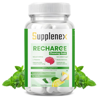 NeuroGum & BrainFocus | Caffeine Energy Chewing Gum Sugar Free | 30 Gums with Caffeine & L-theanine for Energy, Memory + Focus Boost, Refreshing Mint Unisex