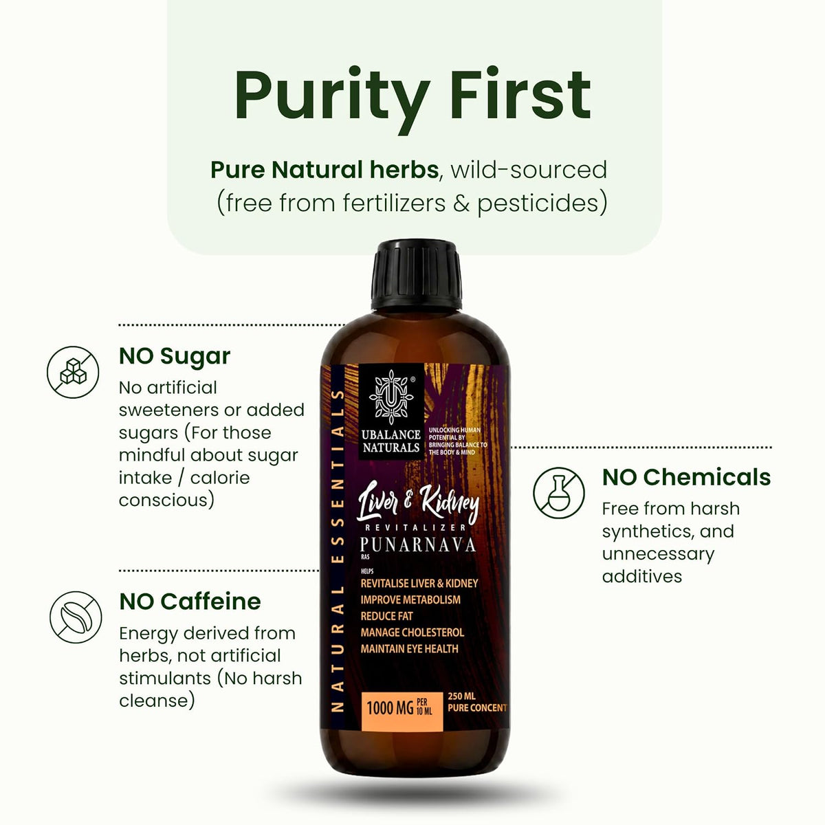 Liver & Kidney Revitalizer | Detox Support 250 ML I Liquid Ayurvedic Punarnava | Supports Liver & Kidney Health, Fluid Balance, Detox & Less Bloating | Men & Women