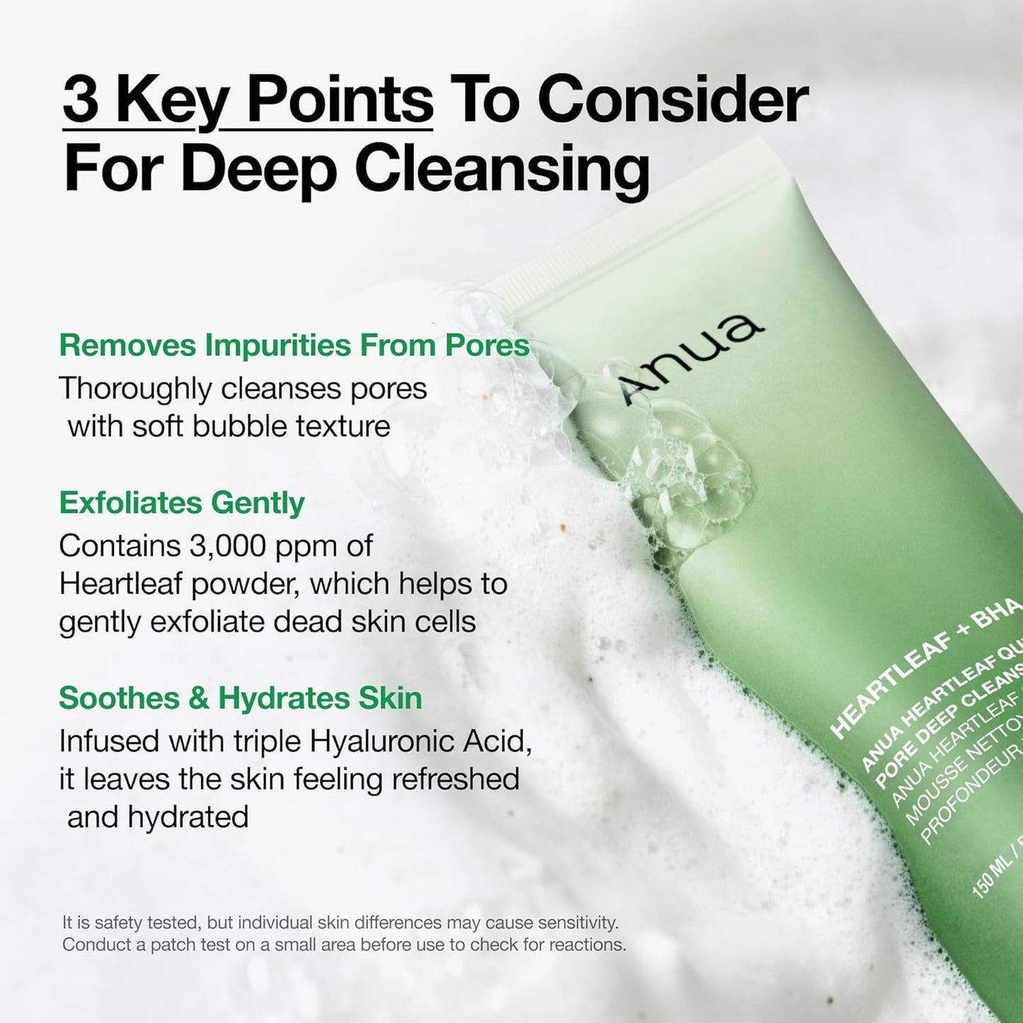 Anua Heartleaf Quercetinol Pore Deep Cleansing Foam, Facial Cleanser, for Double Cleansing, BHA, Hyaluronic Acid, Glycerin, Face Wash, Blackhead Remover, Korean Skincare