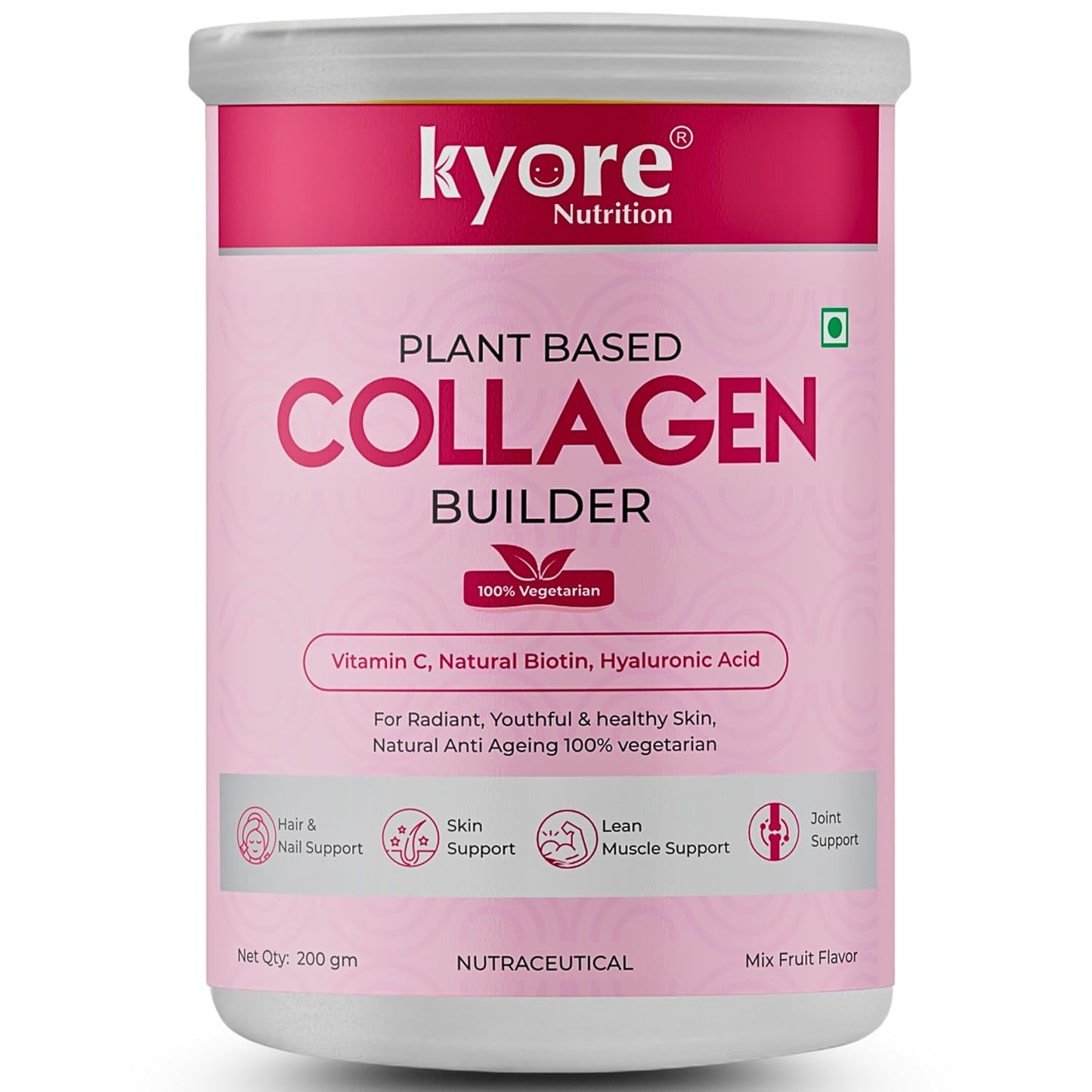Kyore Nutrition plant-based collagen builder supplement container on a white background