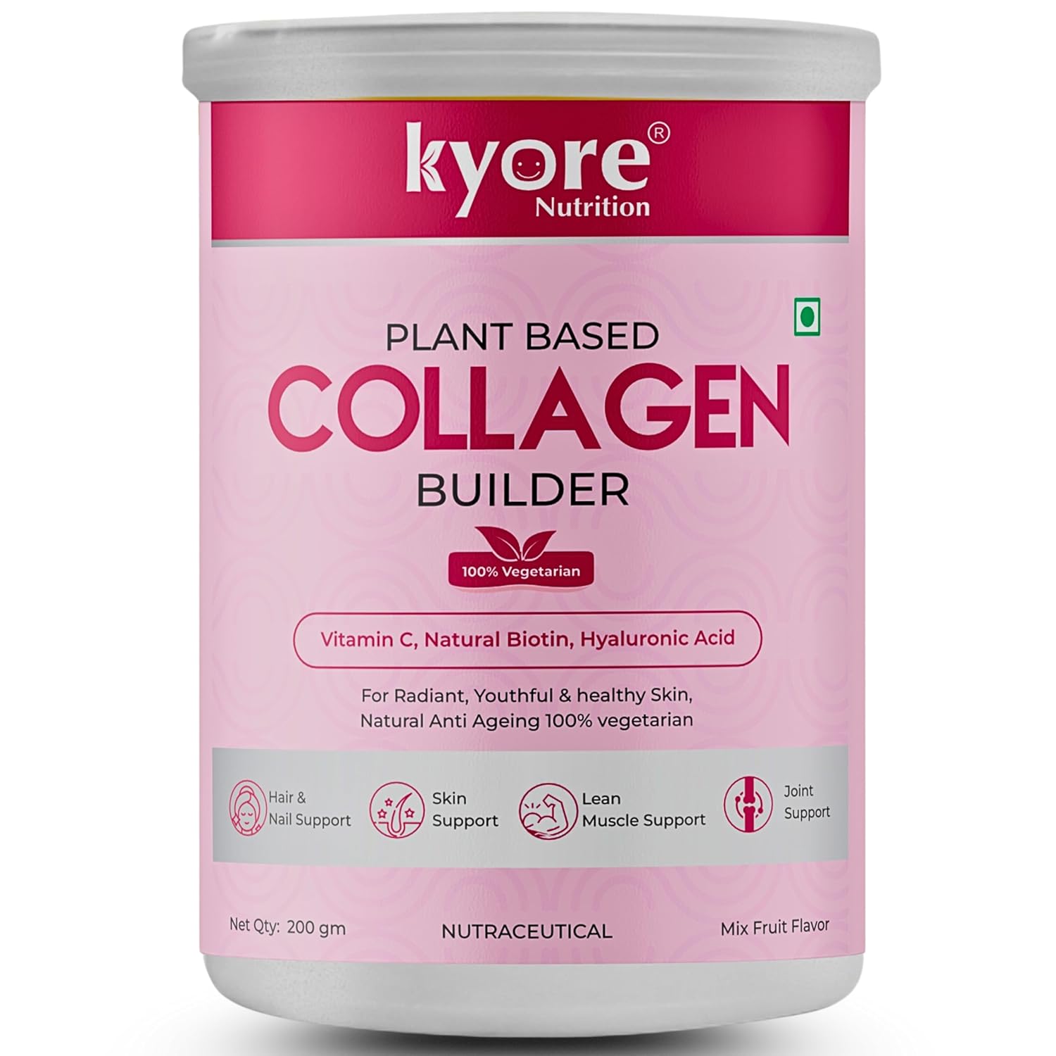 Kyore Nutrition plant-based collagen builder supplement container on a white background
