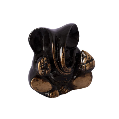 Brass Antique Finish Lord Ganesha Idol for Home Decor Car Dashboard | Ganesha Statue | Ganesh Ganpati Murti Gift for Diwali Housewarming Birthday
