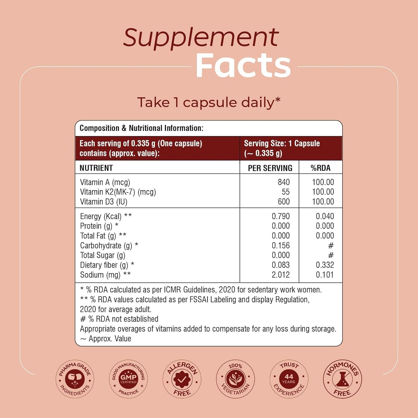 Arth Multivitamin Supplement | With Vitamins A, D3 & K2 | Daily Immunity & Bone Support | Enhances Energy, Skin & Eye Health | Complete Nutrient Balance for Overall Wellness | For Men & Women | 30 Veg Capsules