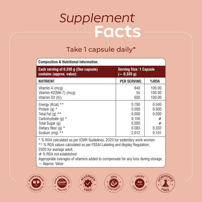 Arth Multivitamin Supplement | With Vitamins A, D3 & K2 | Daily Immunity & Bone Support | Enhances Energy, Skin & Eye Health | Complete Nutrient Balance for Overall Wellness | For Men & Women | 30 Veg Capsules
