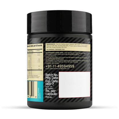 Optimum Nutrition (ON) Fish Oil - 60 Capsules, 300mg EPA/DHA Omega -3 Fatty Acids for Strong Bones-Healthy Joints, Brain, Heart, Skin & Eye Health