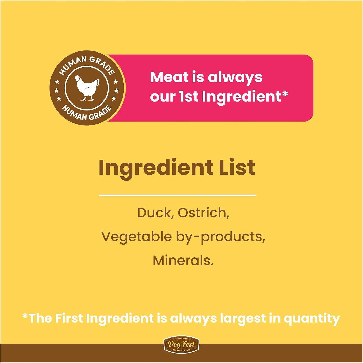 BarkButler x Dogfest Duck & Ostrich Medallions Treats for Dogs | Meat-First | Human Grade | Natural Ingredients | 0% Artificial Colours & Preservatives | Dog Treats for Adult Dog | 90g