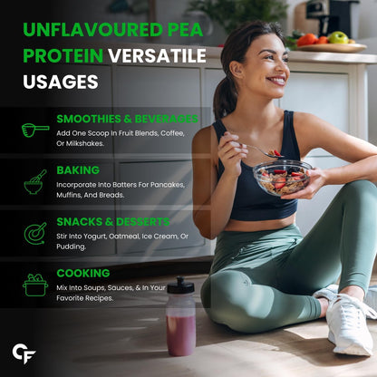 Carbamide Forte Pea Protein Isolate 30Grams Per Serving | Plant Based Protein Powder Isolate With 4.8G BCAA | Unflavoured Plant Pea Protein Powder - 500Grams