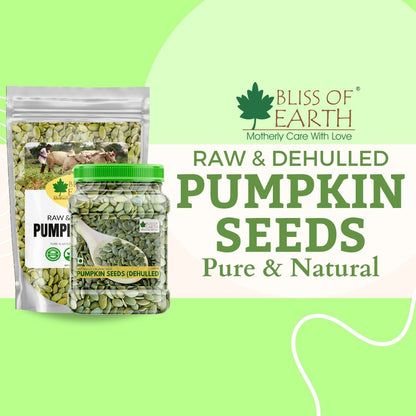Bliss of Earth Pumpkin Seeds 1kg - Dehulled Pumpkin Seeds for Eating & Weight Management - Organic immunity Health diet Superfood