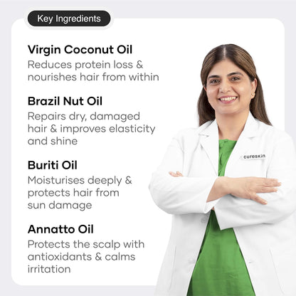 Cureskin Follicular Hair Oil | Nourishes & Strengthens with Annatto, Buriti, Brazil Nut and Coconut Oil (100 ml)