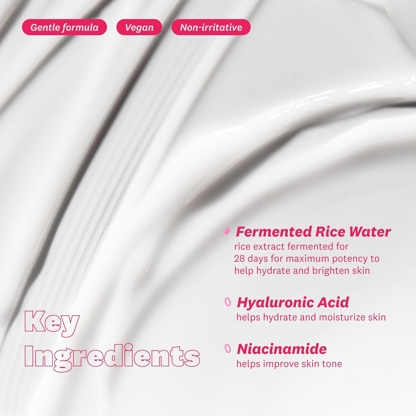 Product packaging with text highlighting key ingredients and benefits on a white background