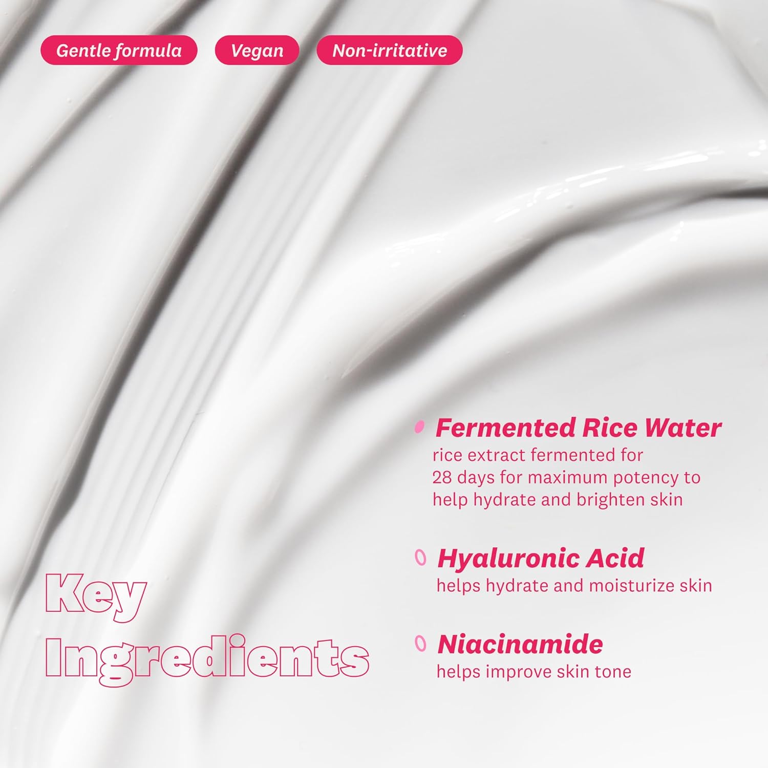 Product packaging with text highlighting key ingredients and benefits on a white background