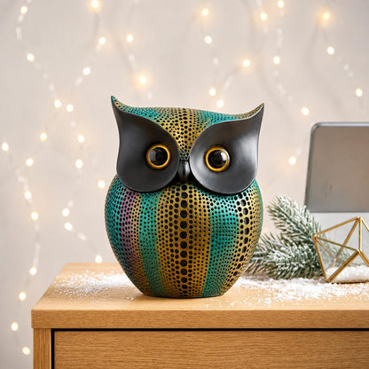 Xtore® Modern Classy Lucky Owl Resin Art Figure Showpiece -(Pack of 1,Multicolor)