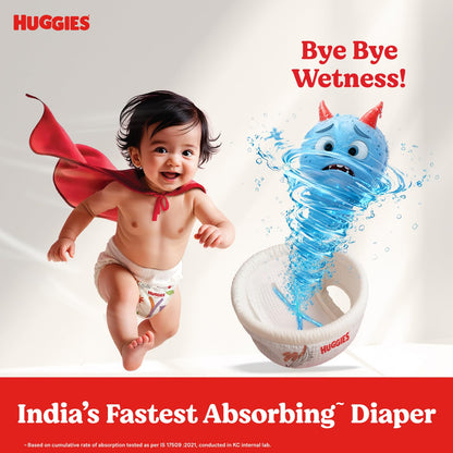 Huggies Complete Comfort Wonder Pants | Pant Style Baby Diapers Extra Large Size (XL), 56 Count | India's Fastest Absorbing Diaper, Prevents Diaper Rash, Ideal for 12 to 17 Kgs