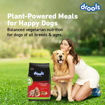 Drools Adult & Puppy Dry Dog Food 1.2 kg Pack | 100% Vegetable Flavour | All Lifestages | Better Digestibility | Strong Bone and Teeth Development | Boosted Immunity