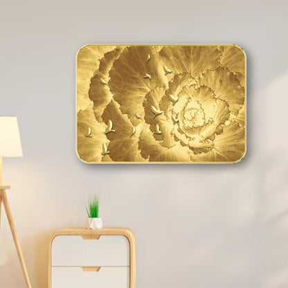 Abstract modern art Premium Sparkle Lamination Finished Surface Golden Slim Frame (13 x 19 Inch) For Home/Office/Hotel painting MG-634
