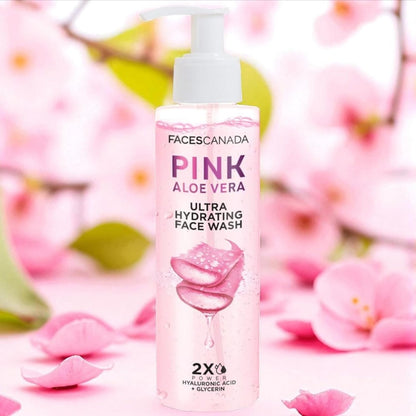 FACESCANADA Pink Aloe Vera Ultra Hydrating Face Wash, 100ml | Hyaluronic Acid, Honey & Glycerin | Glowing | Soothing | Non-Drying, Deep & Gentle Cleansing | No Parabens & Sulphates | Vegan